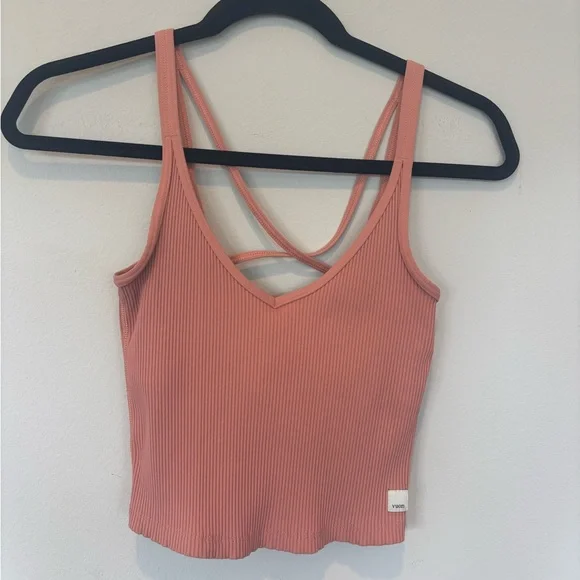 Vuori Cove Cinnamon Crop Ribbed Tank Top XS - Picture 3 of 6
